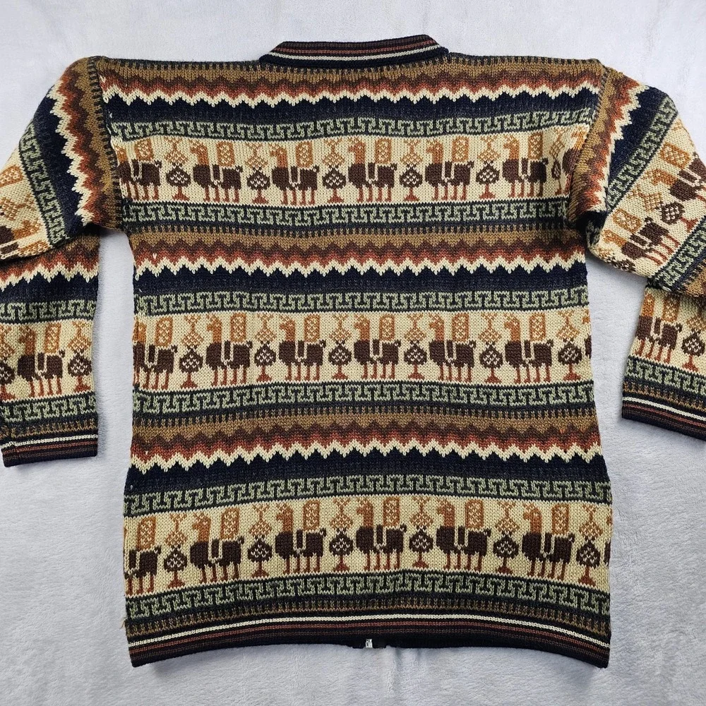 Alpaca Full Zip Cardigan Sweater Small 38